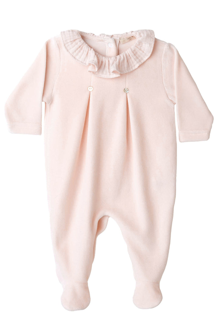 Baby Gi Peach Velour Sleepsuit | Millie and John