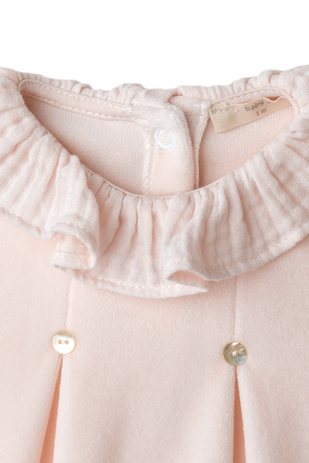 Baby Gi Peach Velour Sleepsuit | Millie and John