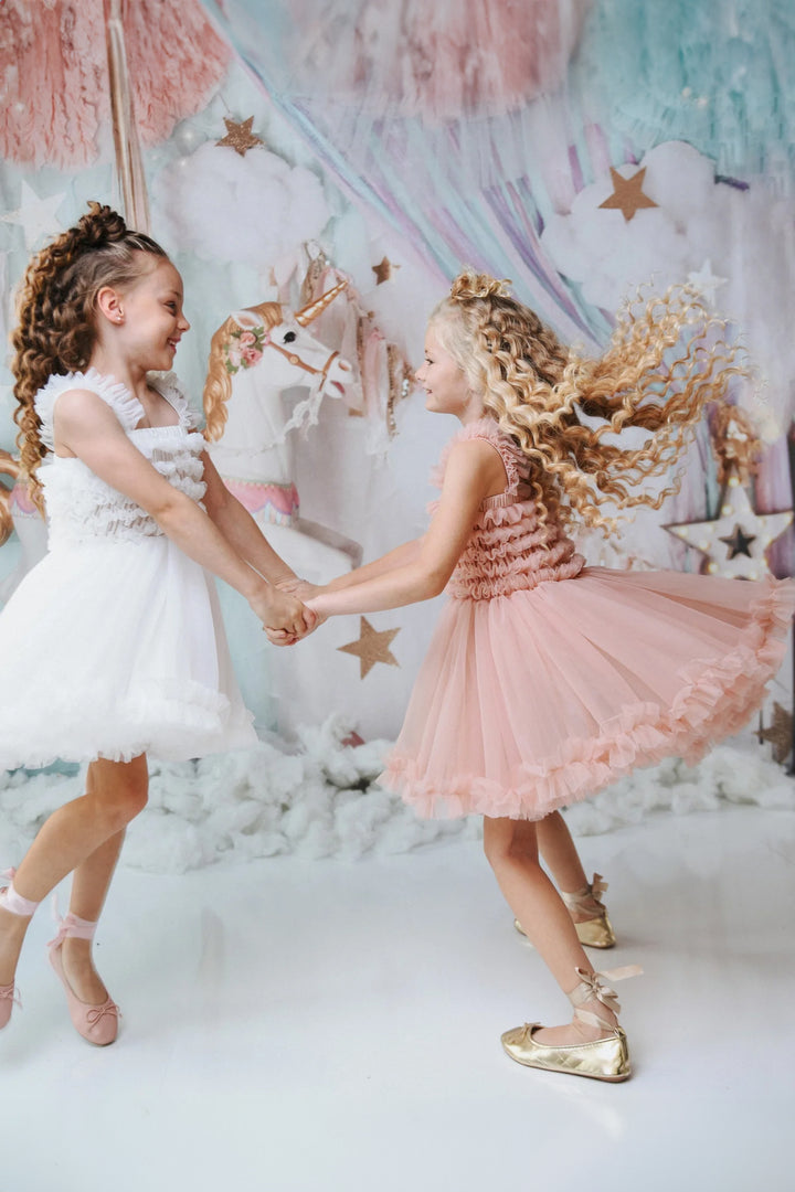 DOLLY by Le Petit Tom Pettidress Tutu Dress - White | Millie and John