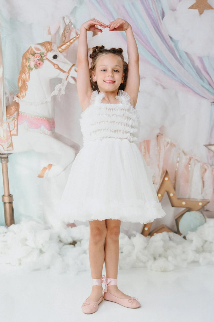 DOLLY by Le Petit Tom Pettidress Tutu Dress - White | Millie and John