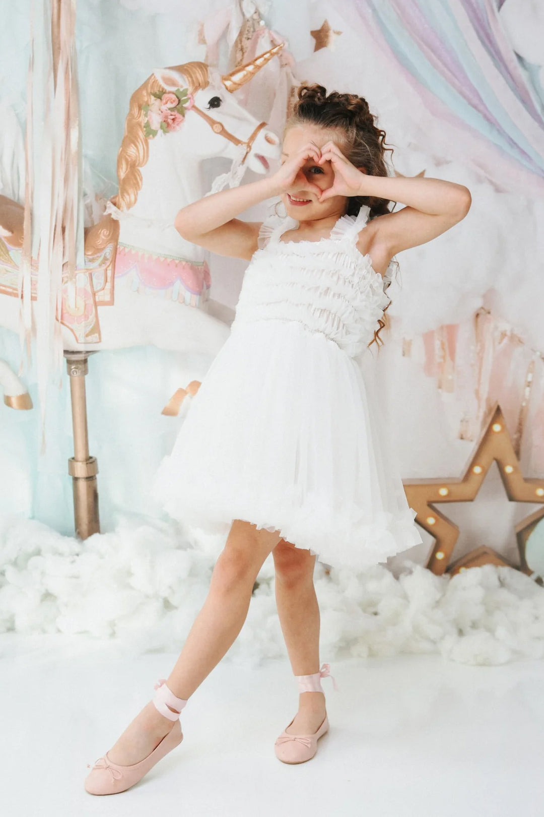 DOLLY by Le Petit Tom Pettidress Tutu Dress - White | Millie and John