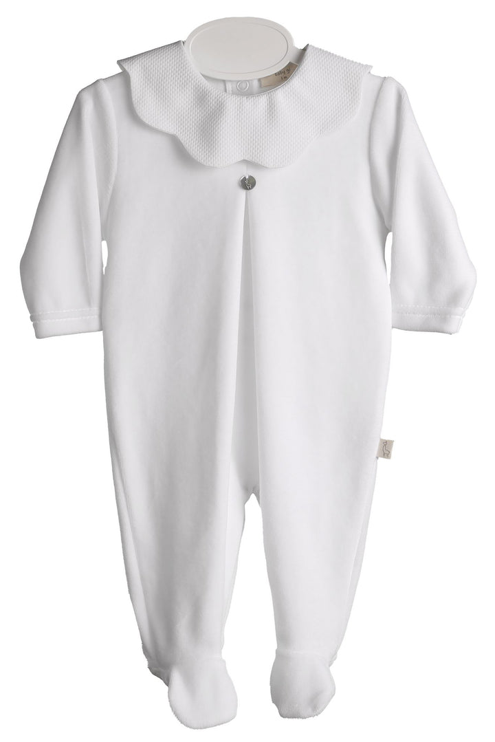 Baby Gi "True" Scalloped Collar Velour Sleepsuit | Millie and John