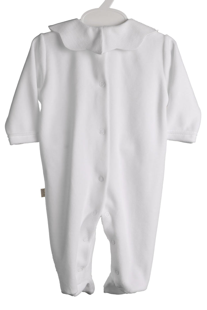 Baby Gi "True" Scalloped Collar Velour Sleepsuit | Millie and John