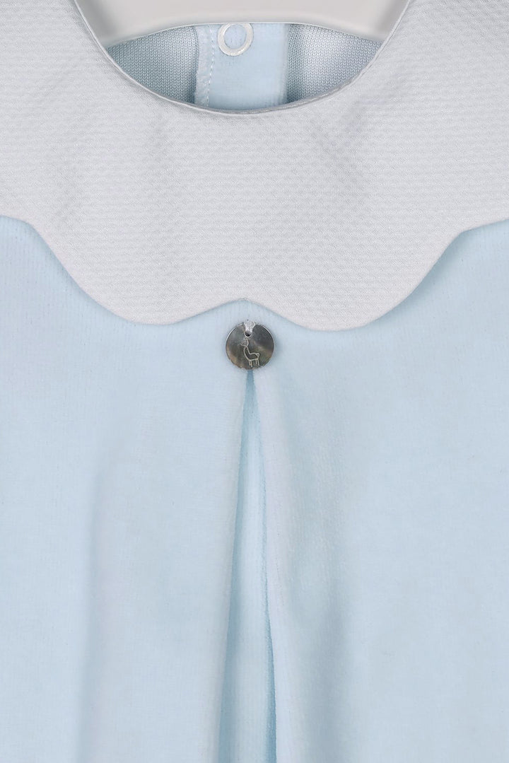 Baby Gi "True" Scalloped Collar Velour Sleepsuit | Millie and John