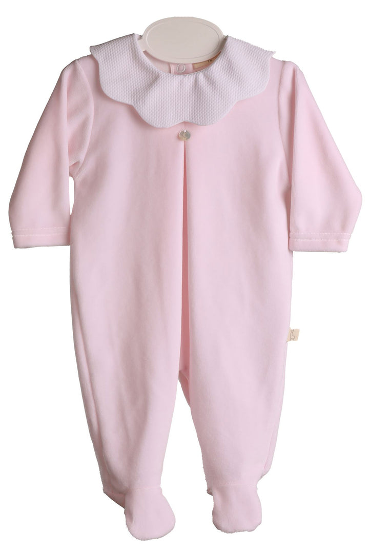 Baby Gi "True" Scalloped Collar Velour Sleepsuit | Millie and John