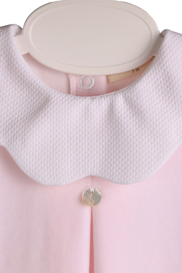 Baby Gi "True" Scalloped Collar Velour Sleepsuit | Millie and John