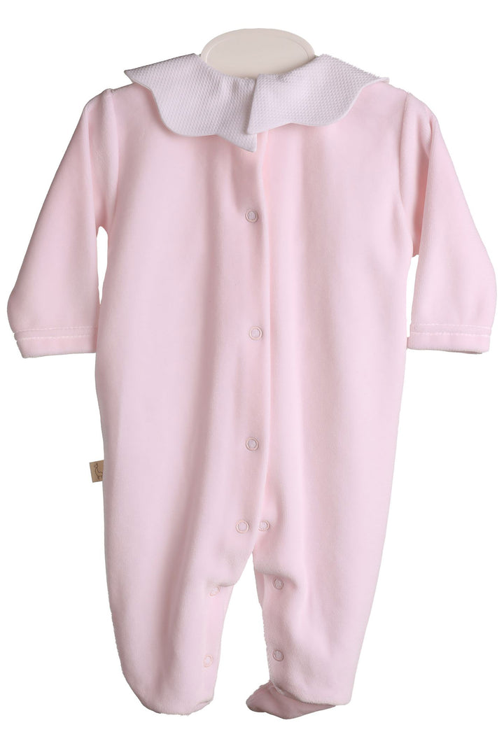 Baby Gi "True" Scalloped Collar Velour Sleepsuit | Millie and John