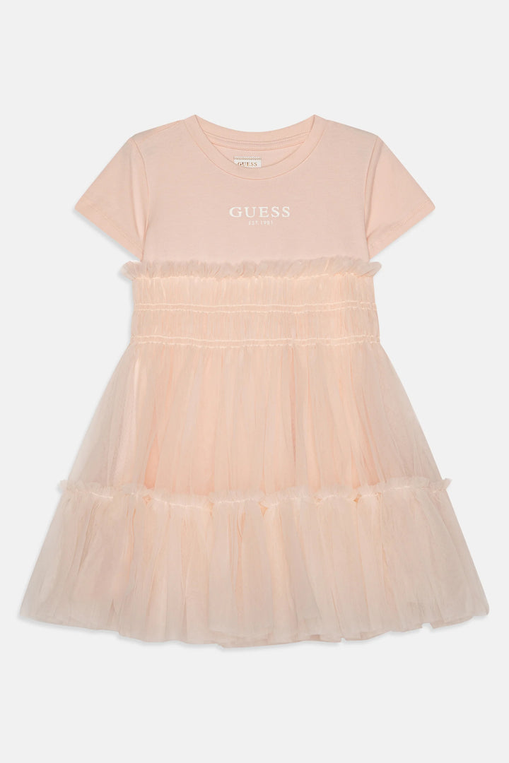 GUESS® Kids "Clara" Pale Peach Tulle Dress | Millie and John