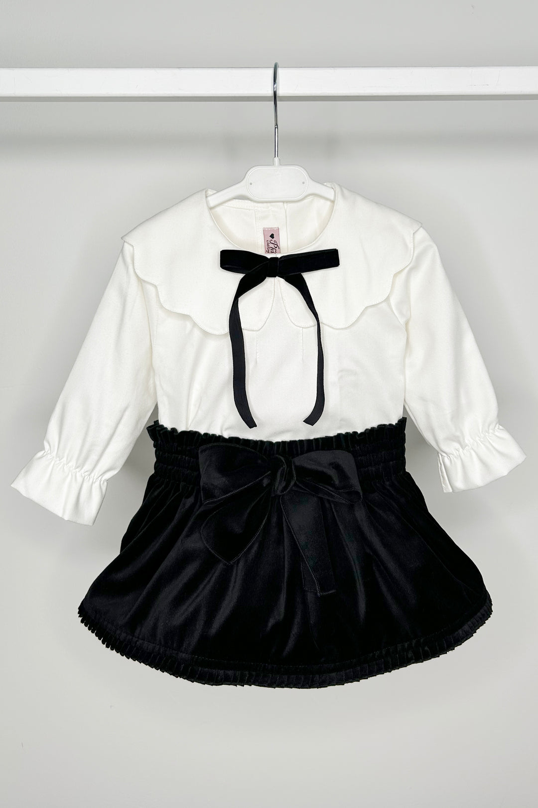 Phi "Adelaide" Blouse & Black Velvet Skirt | Millie and John