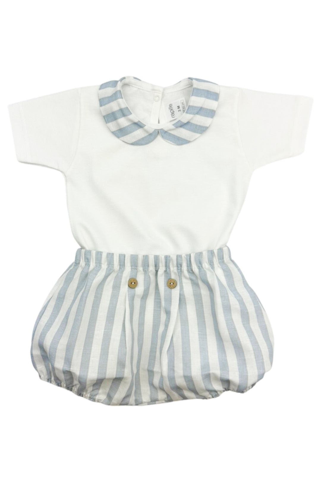 Rapife "Bran" Sky Blue Stripe Bodysuit & Jam Pants | Millie and John