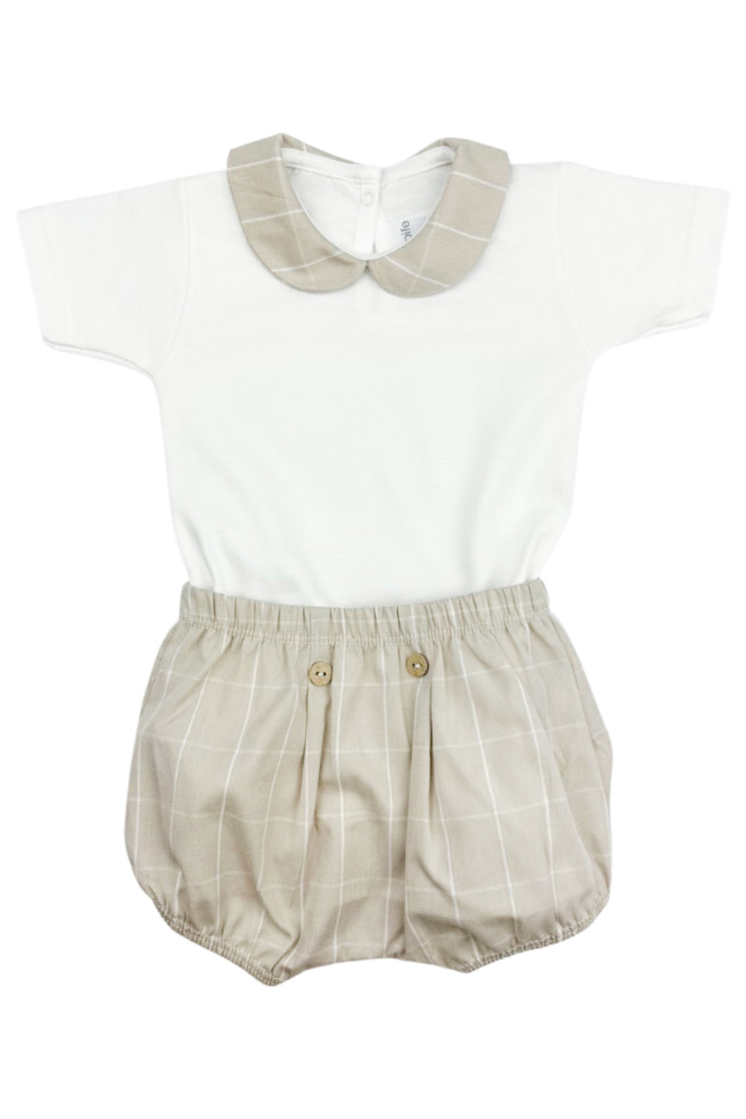 Rapife "Baxter" Beige Checked Bodysuit & Jam Pants | Millie and John