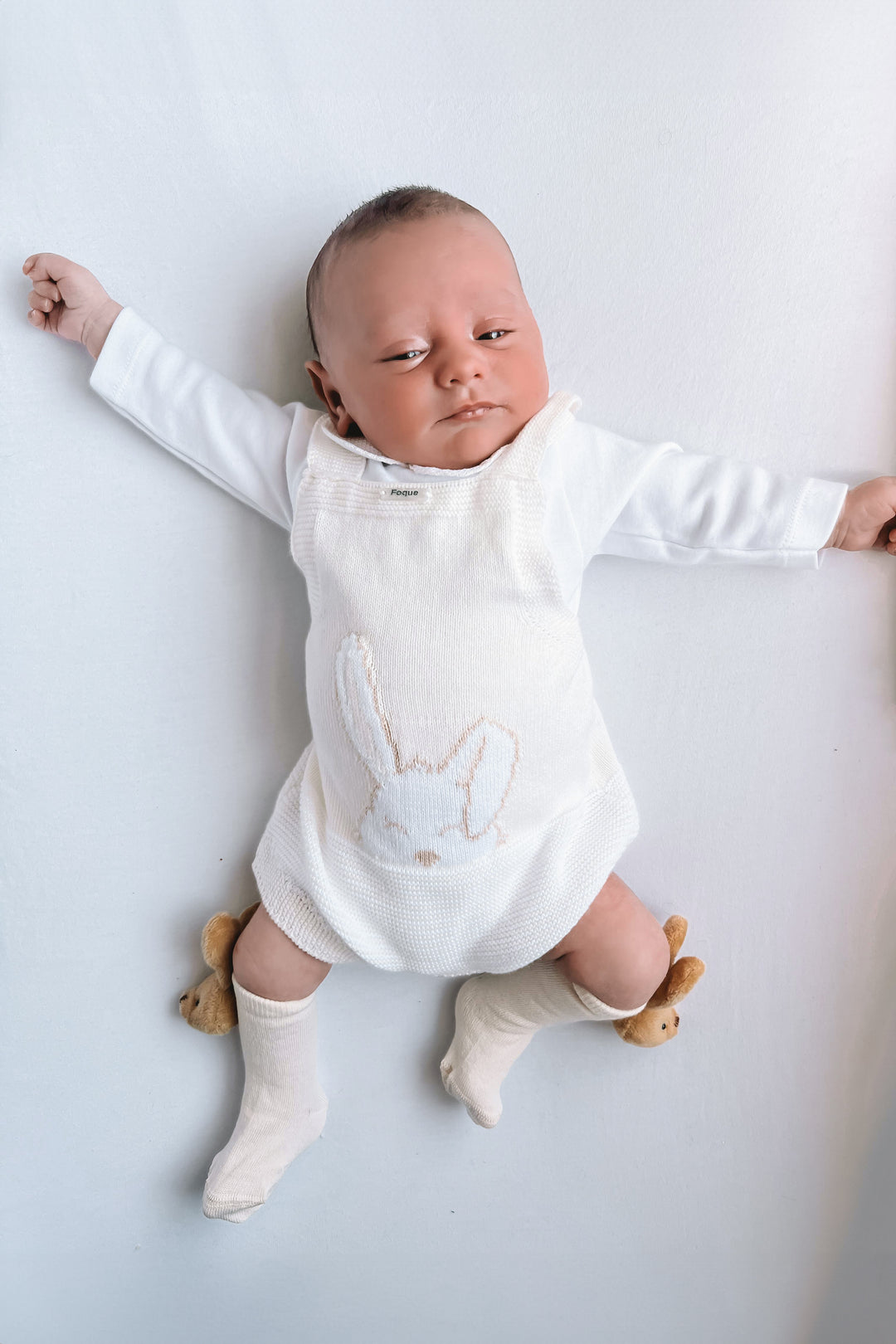 Foque "Suri" Knit Bunny Romper | Millie and John