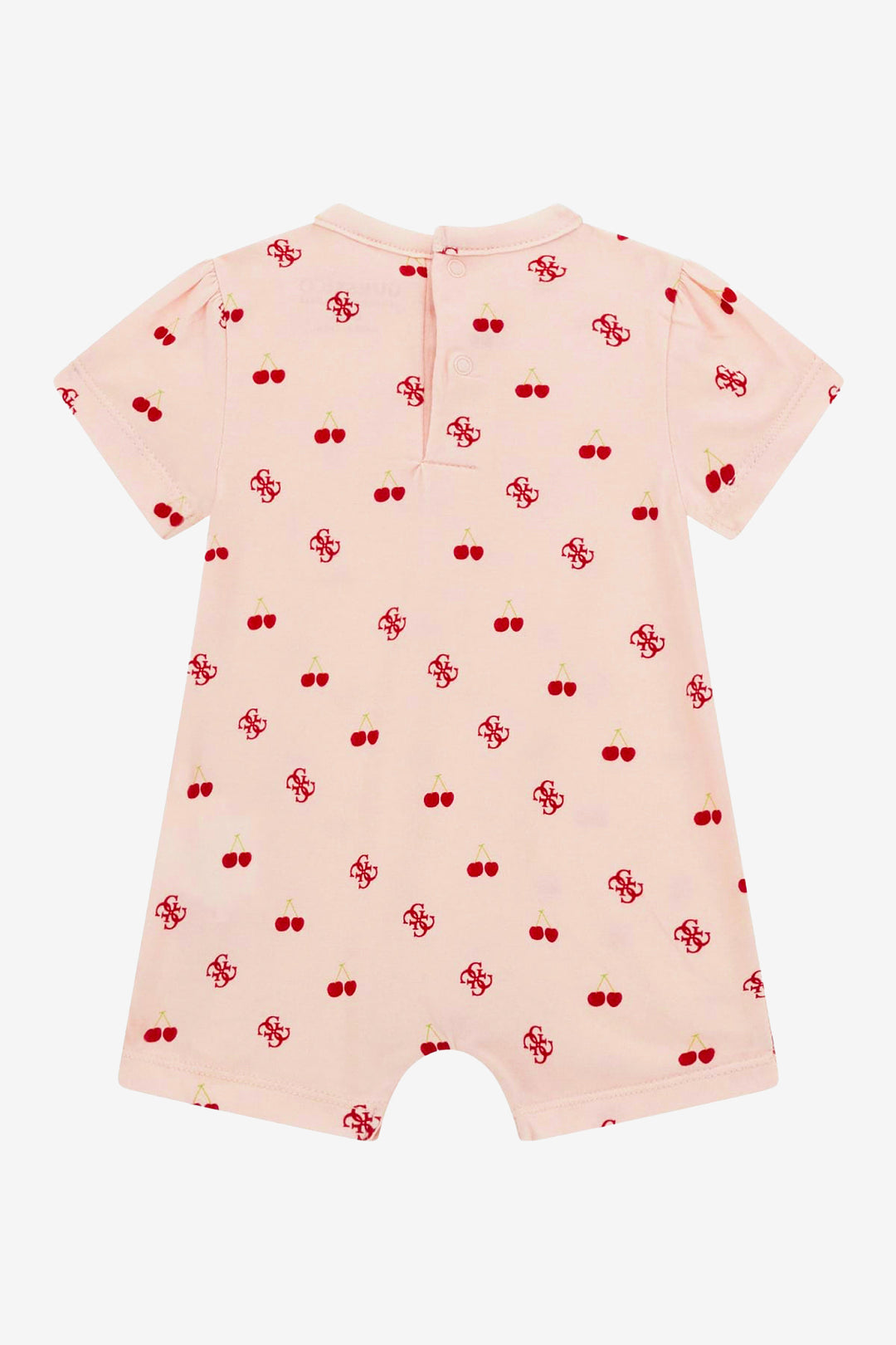 GUESS® Kids "Goldie" Peach & Red Cherry Print Romper | Millie and John