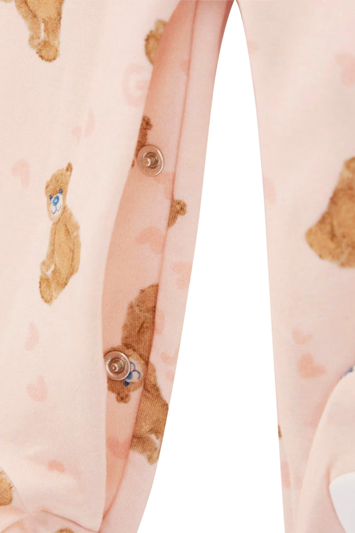GUESS® Kids "Dolly" Pink Bear Print Sleepsuit | Millie and John