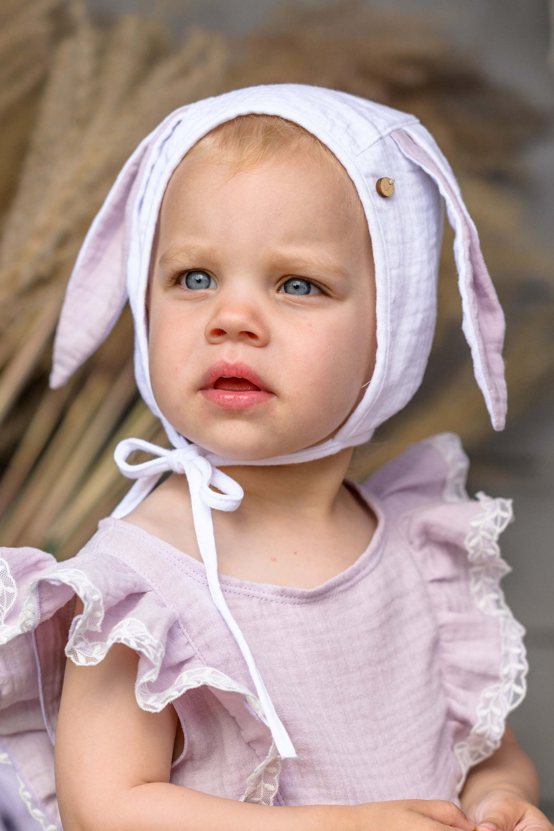 Jamiks "Siddy" White Cheesecloth Bunny Hat | Millie and John
