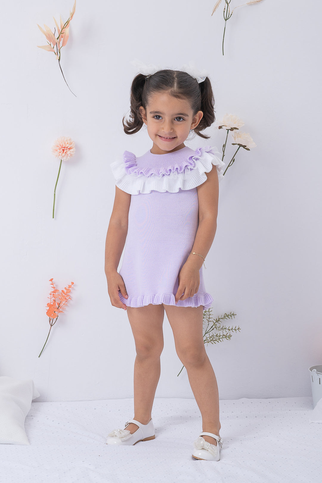 Granlei "Giselle" Lilac Knit Tulle Dress | Millie and John