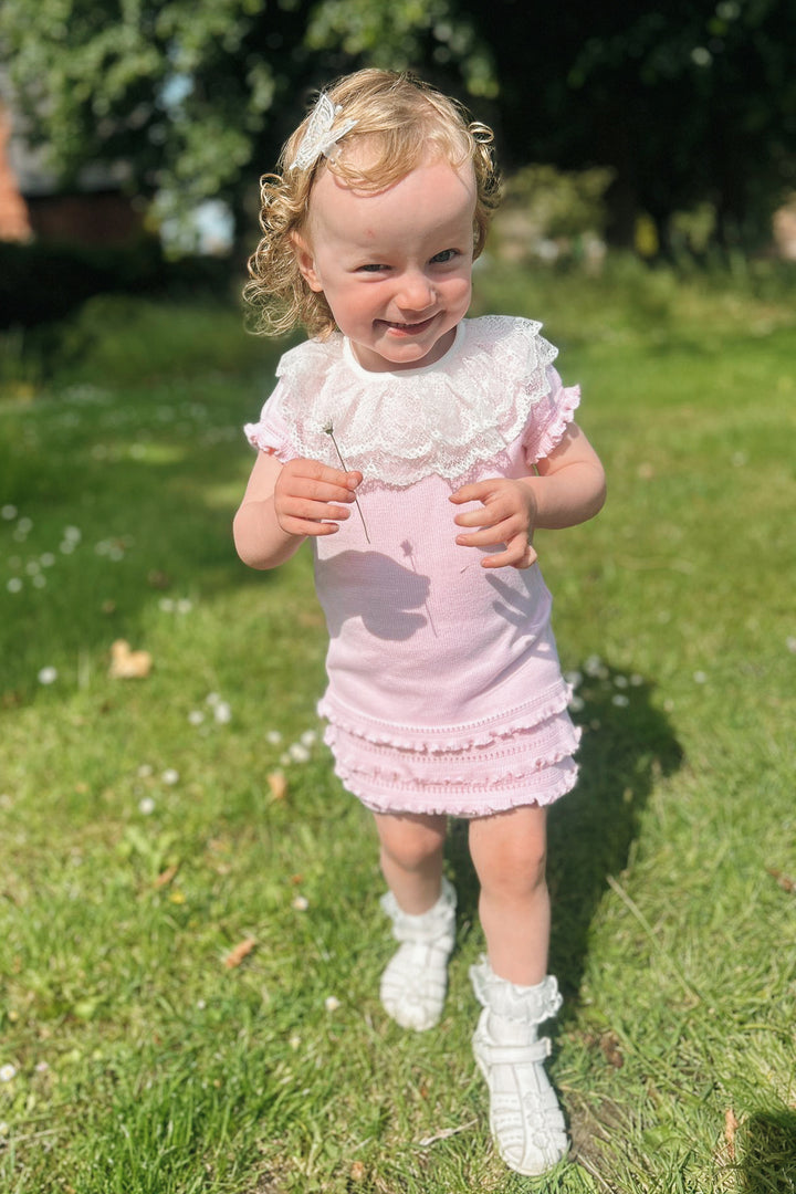 Granlei "Nuriyah" Pink Knitted Lace Top & Skort | Millie and John
