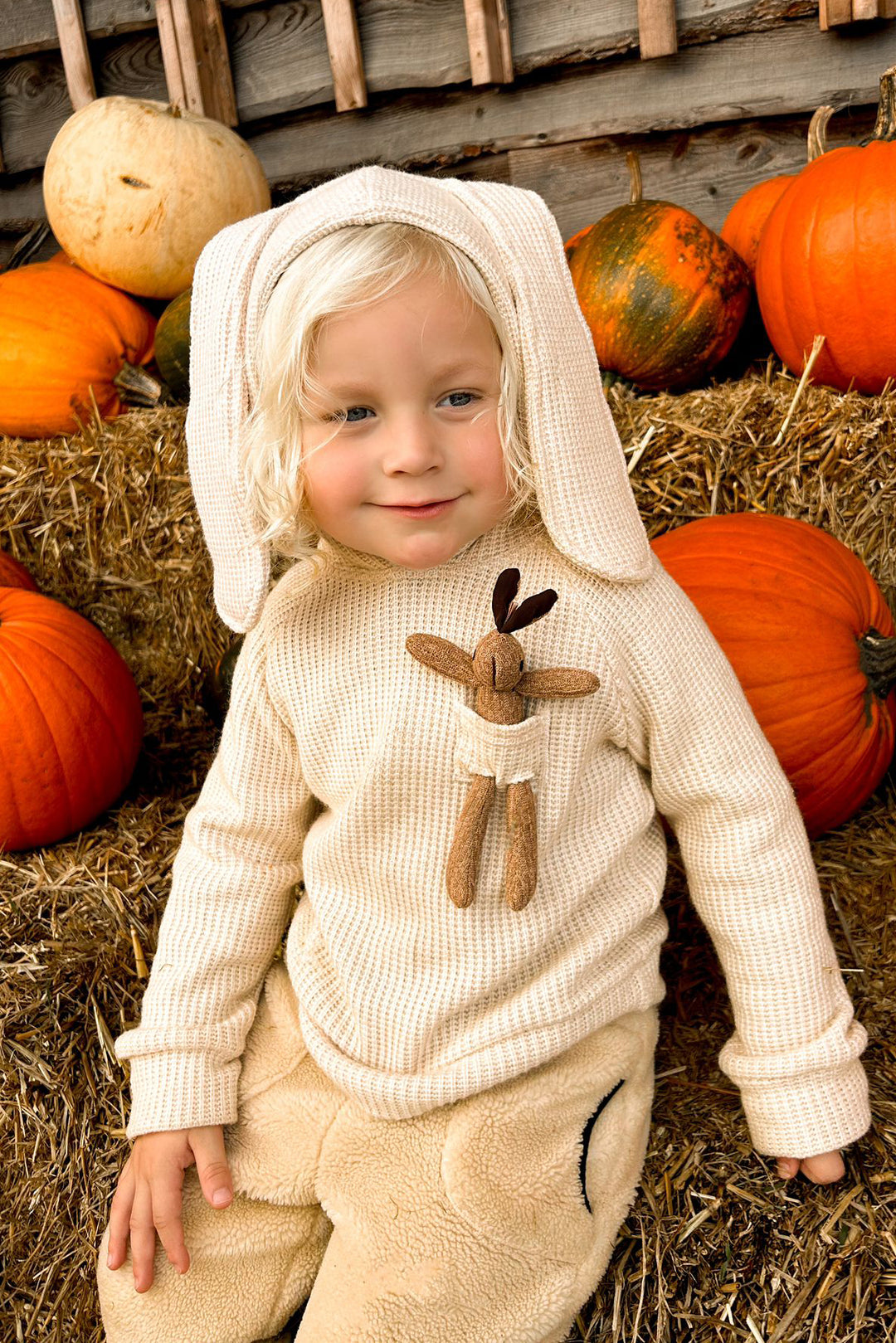 Jamiks "Espen" Sand Knit Bunny Hoodie | Millie and John