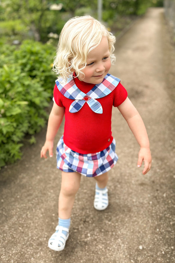 Juliana "Benedict" Red Knit Sailor Top & Jam Pants | Millie and John