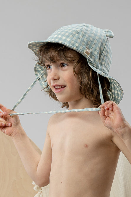 Jamiks "Wilder" Gingham Sun Hat | Millie and John