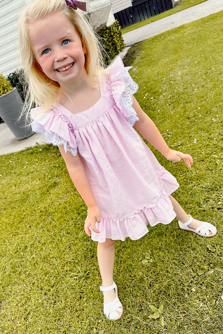Fofettes x Be Chic "Luna" Lilac Lace Bow Dress | Millie and John