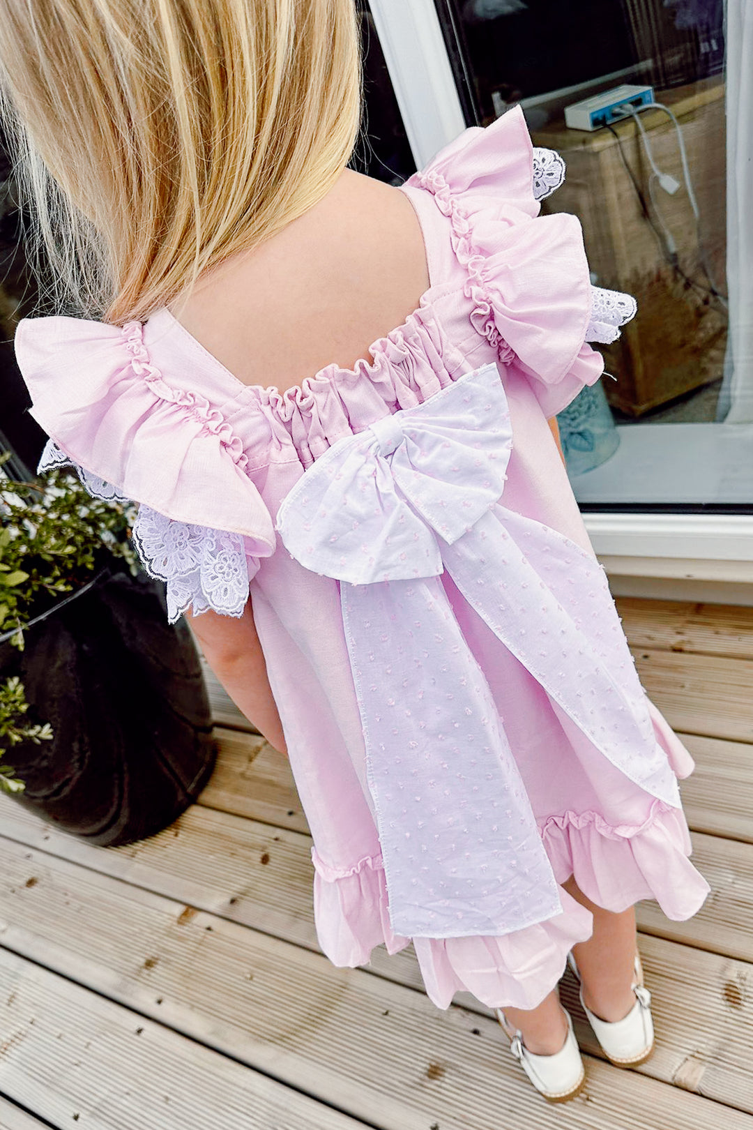 Fofettes x Be Chic "Luna" Lilac Lace Bow Dress | Millie and John