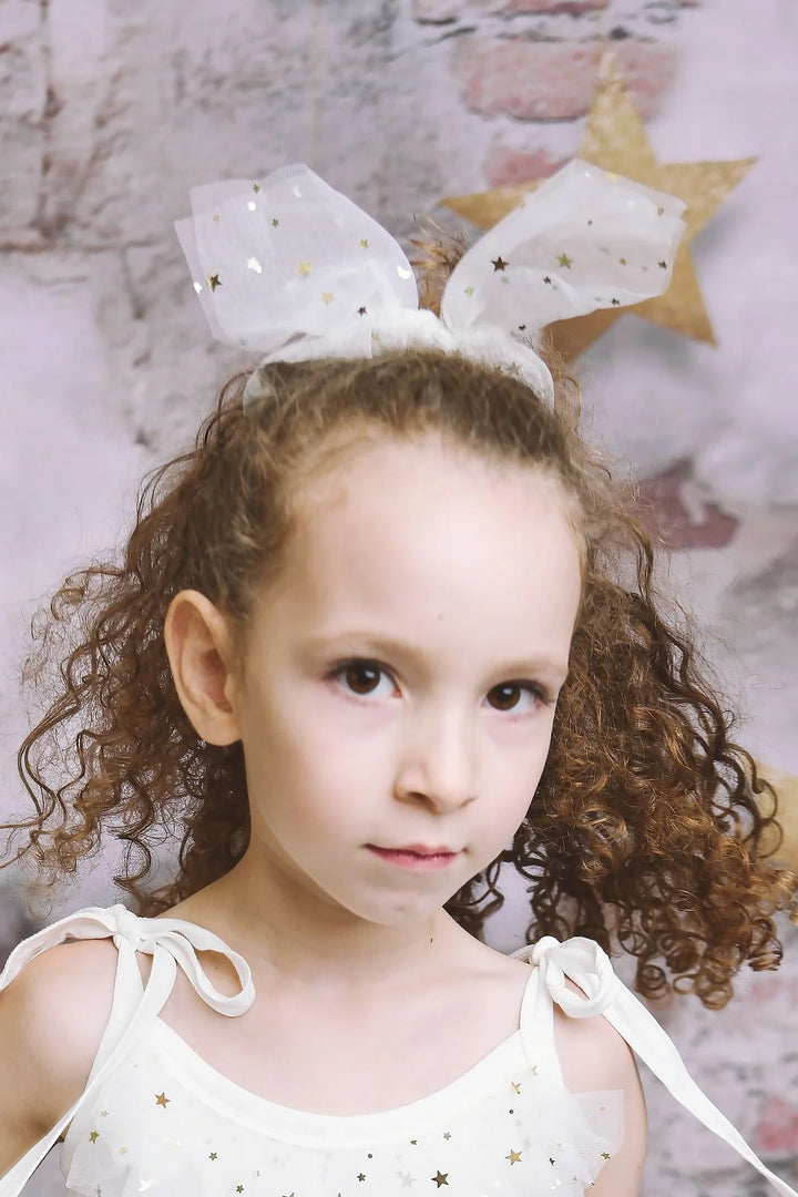 DOLLY by Le Petit Tom Celestial Tulle Bow Scrunchie | Millie and John