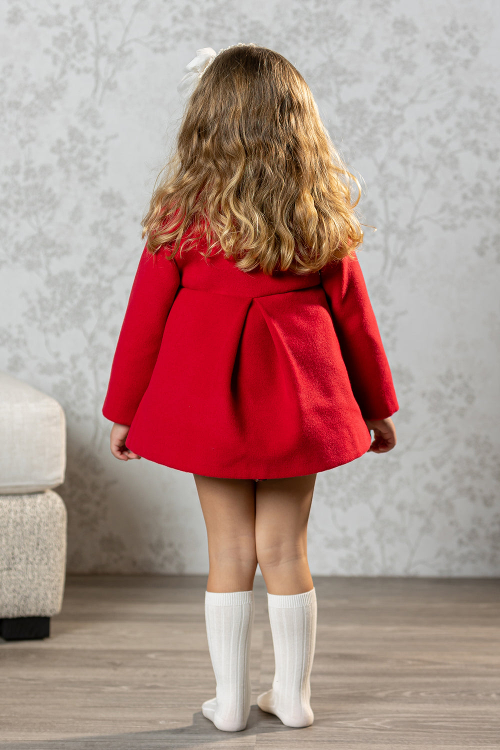 Abuela Tata "Beatrice" Red Felt Coat | Millie and John