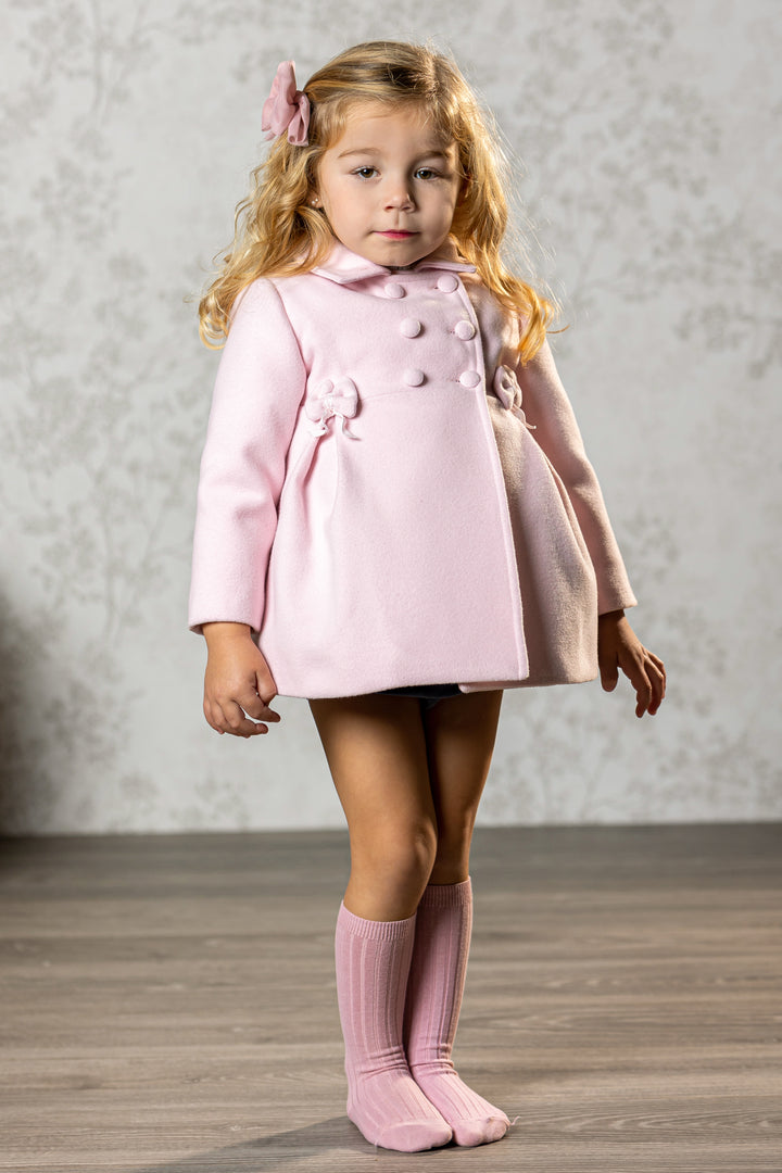 Abuela Tata "Beatrice" Baby Pink Felt Coat | Millie and John