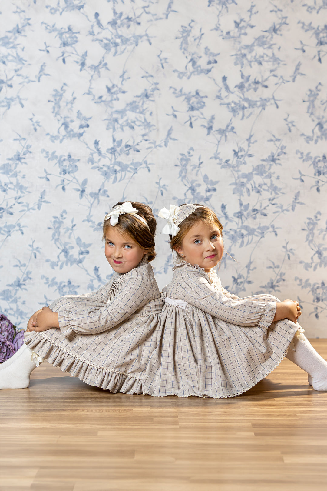 Abuela Tata "Claudia" Stone Check Dress | Millie and John