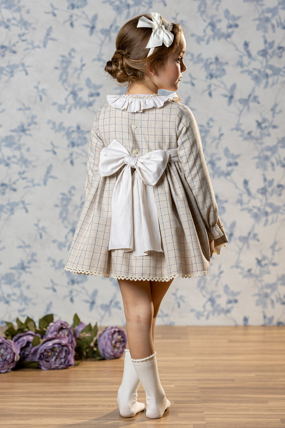 Abuela Tata "Claudia" Stone Check Dress | Millie and John