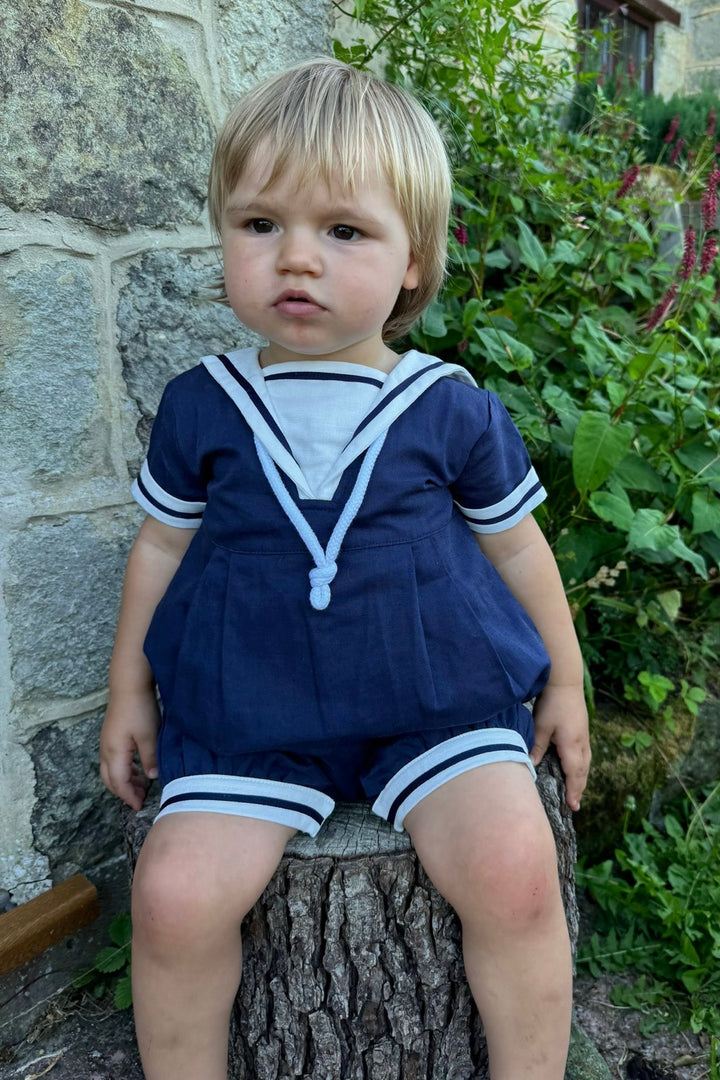 Chic by Deolinda "Jacques" Navy Sailor Romper | Millie and John