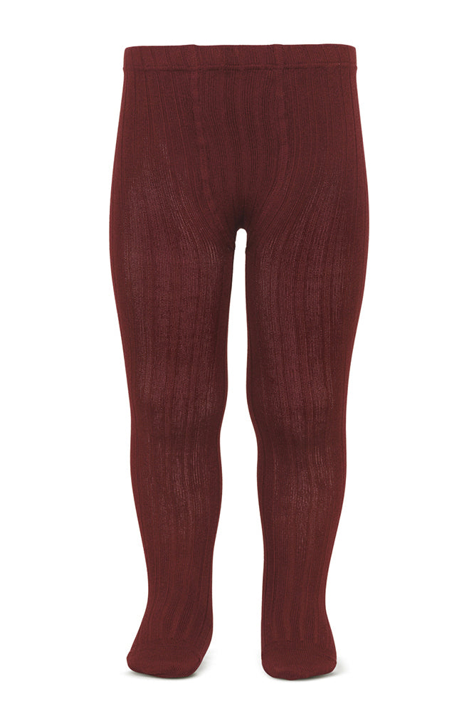 Condor Garnet Ribbed Tights | Millie and John