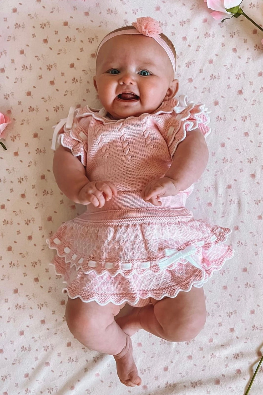 Rahigo "Elodie" Baby Pink Knit Top & Skirt | Millie and John