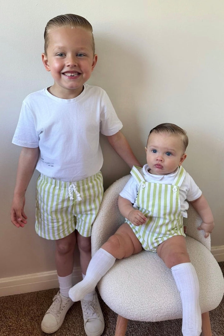 Cocote "Julian" Striped Dungaree Romper | Millie and John