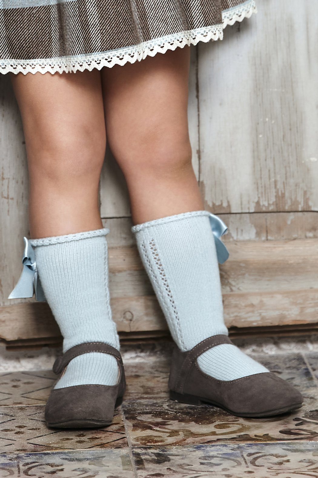 Juliana Knee High Satin Bow Socks | Millie and John