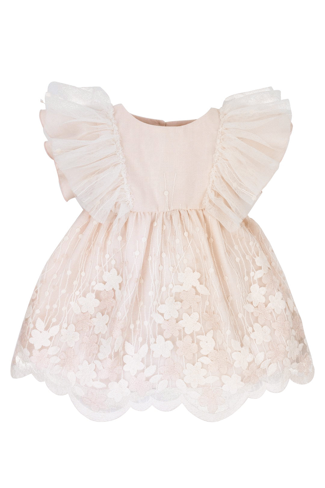 Jamiks "Marianne" Apricot Embroidered Floral Tulle Dress | Millie and John