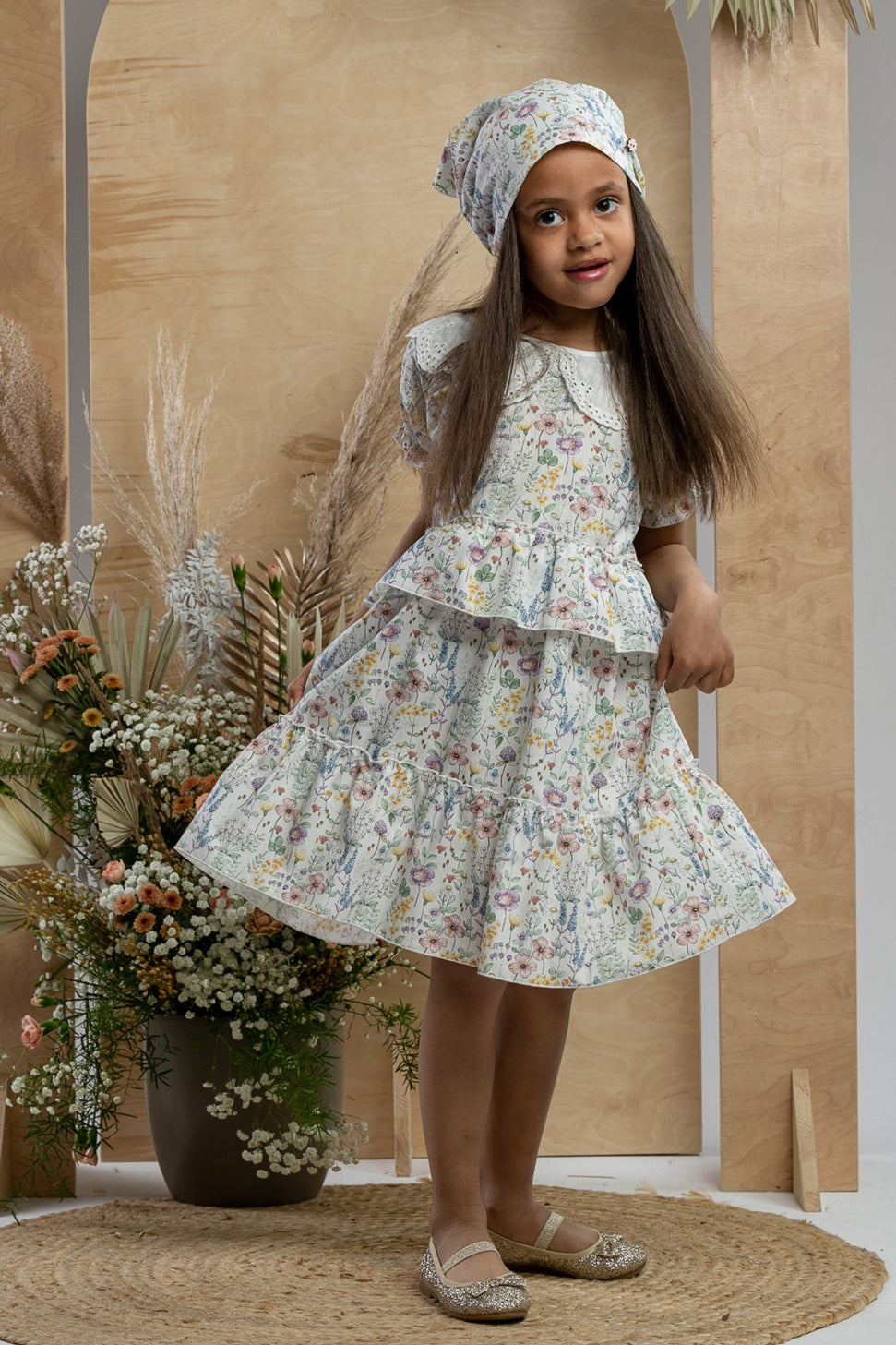 Jamiks "Novella" Sage Green Watercolour Floral Dress | Millie and John