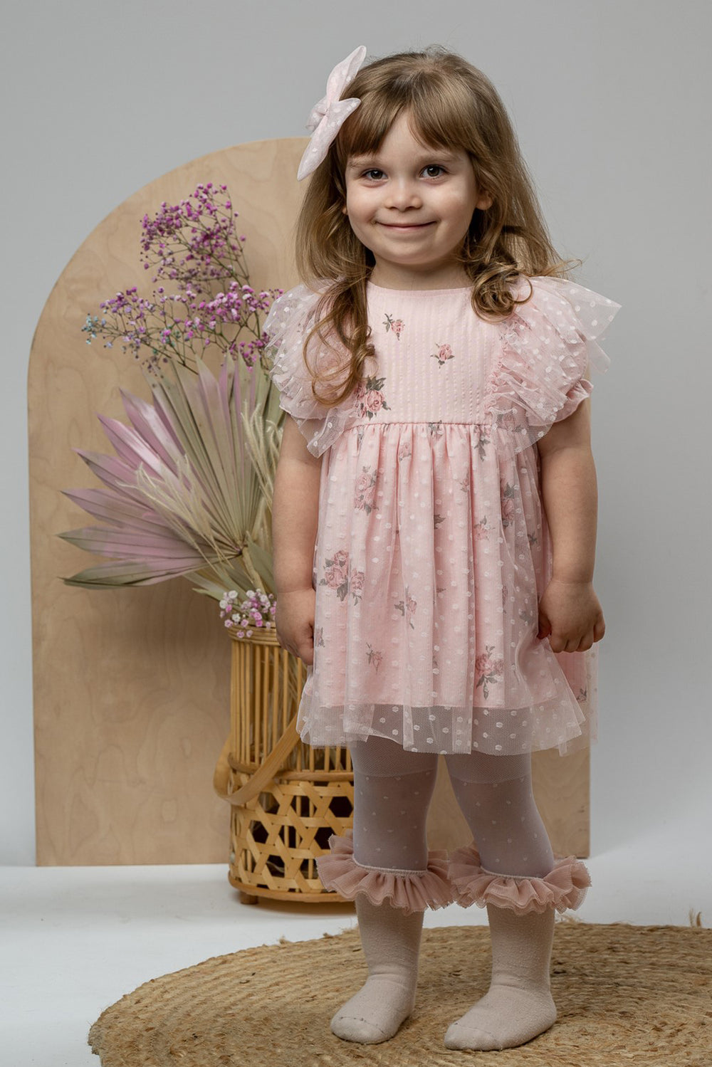 Jamiks "Pernille" Pink Vintage Floral Tulle Dress | Millie and John