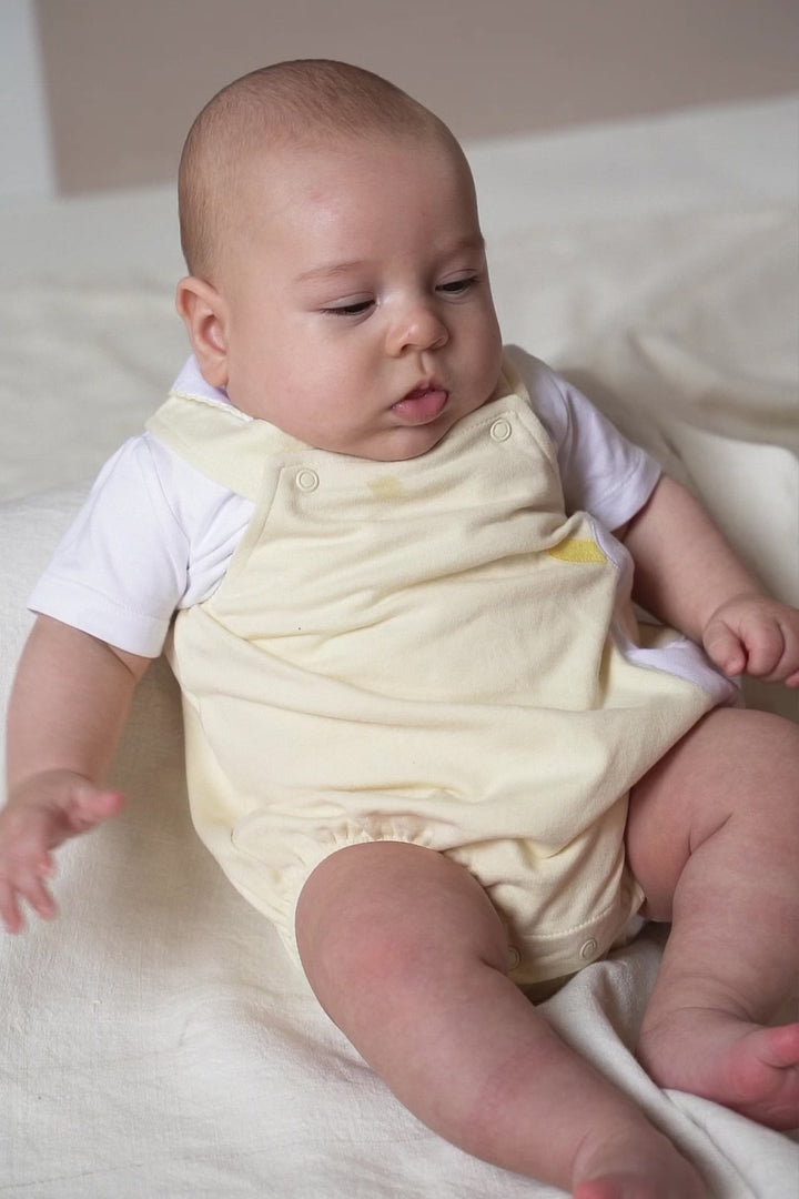 "River" Lemon Duck Dungaree Romper Set