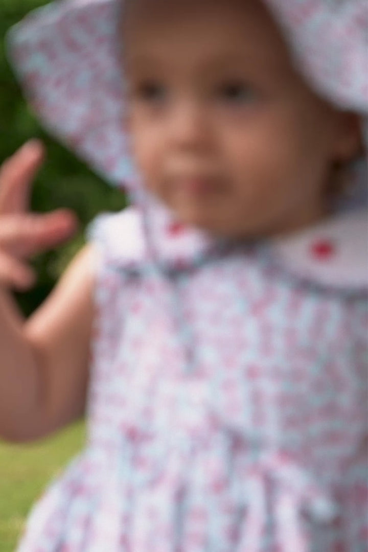 "Adeline" Blue Strawberry Print Dress
