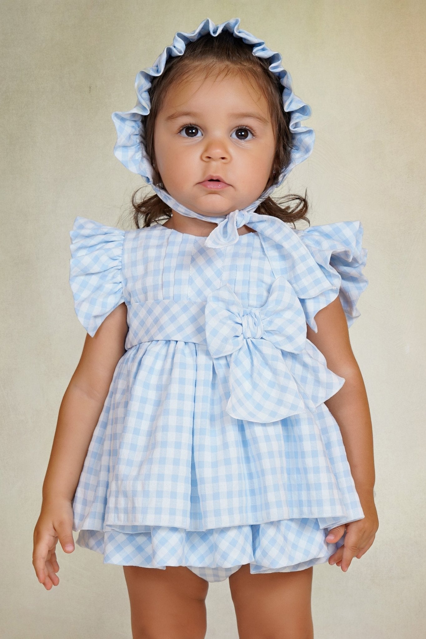 blue gingham baby dress 