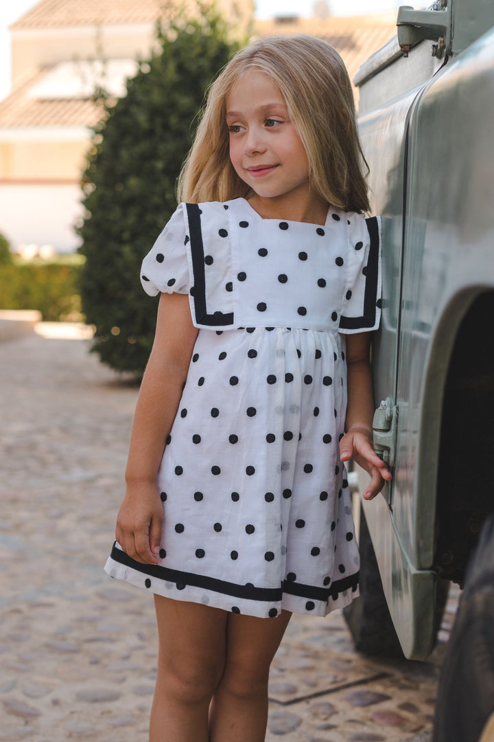 José Varón "Bella" Black & White Polka Dot Dress | Millie and John