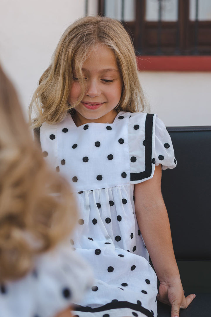 José Varón "Bella" Black & White Polka Dot Dress | Millie and John