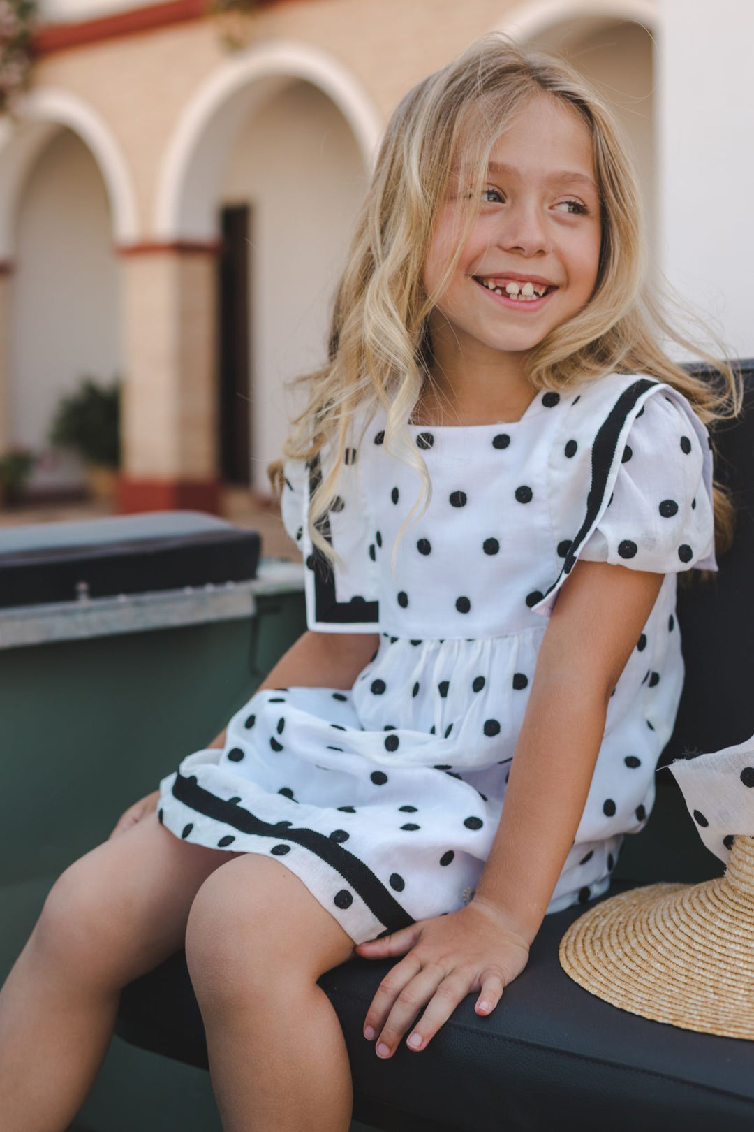 José Varón "Bella" Black & White Polka Dot Dress | Millie and John