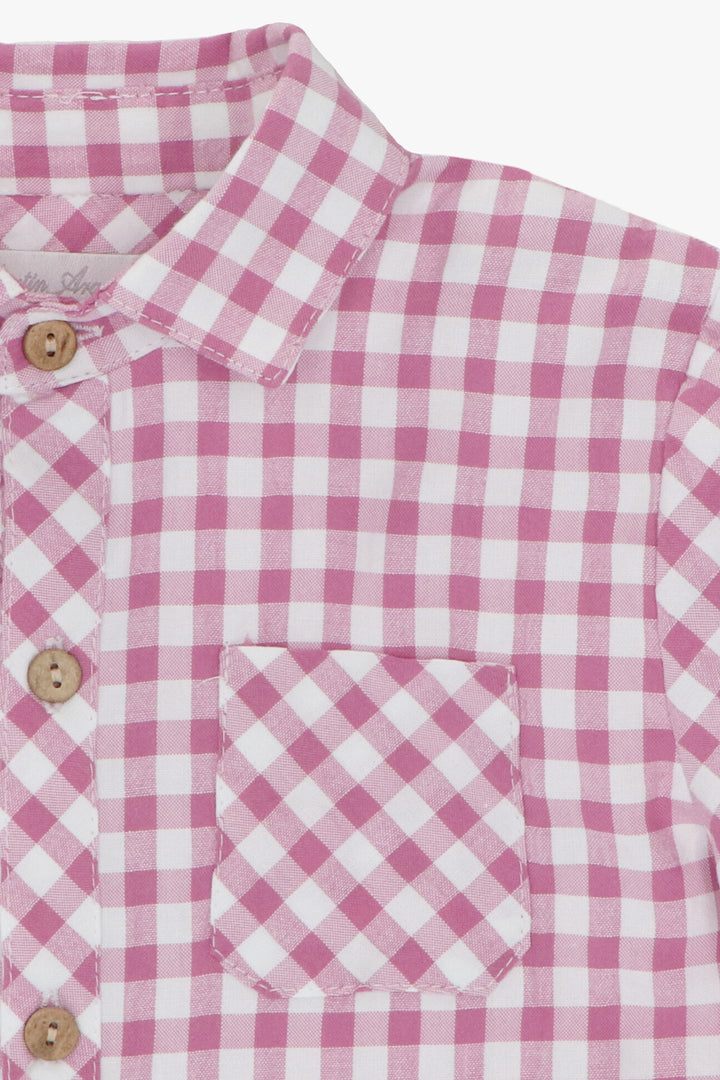 Martín Aranda "Murray" Orchid Purple Gingham Shirt & Shorts | Millie and John