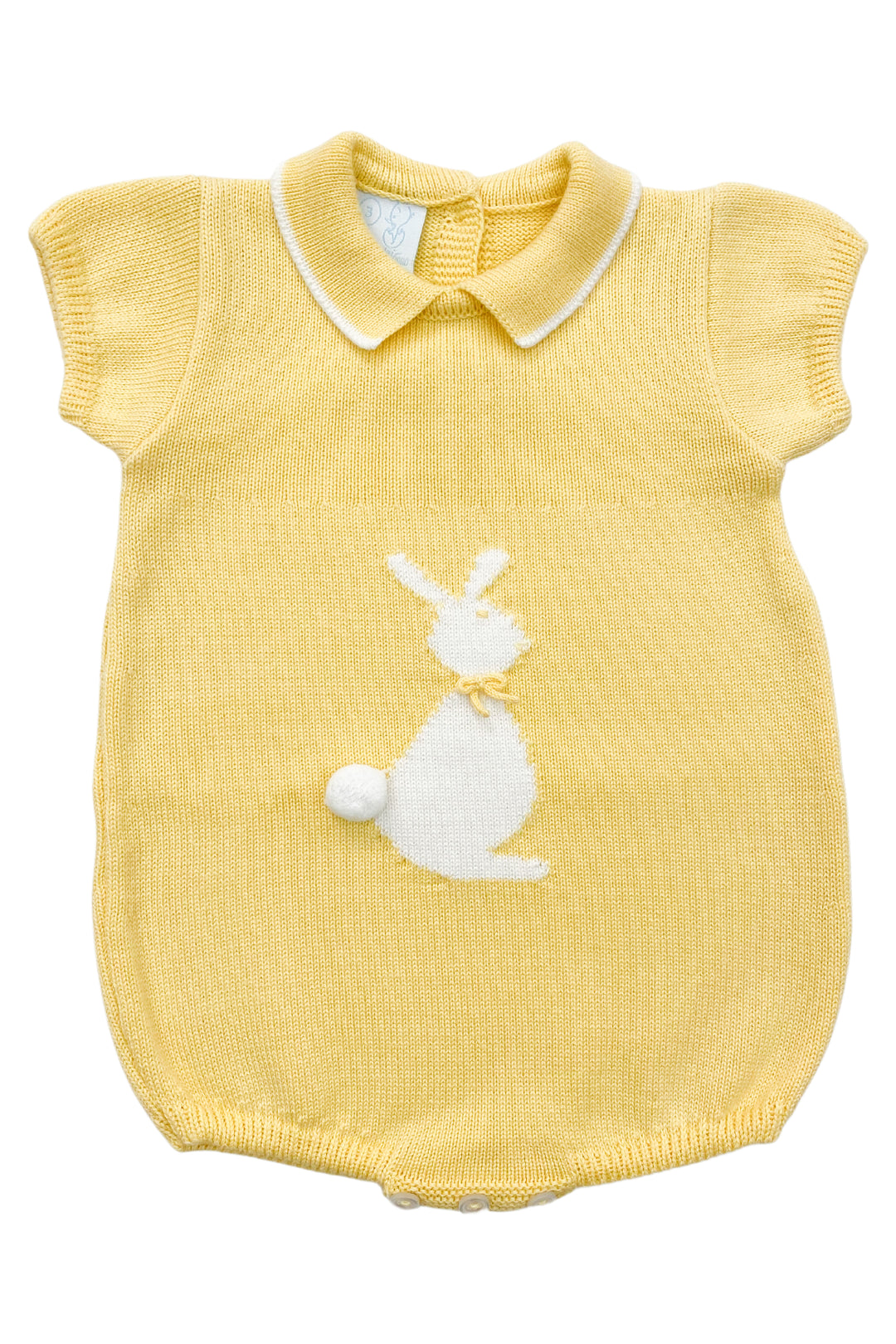 Granlei "Santi" Pale Yellow Knit Bunny Romper | Millie and John