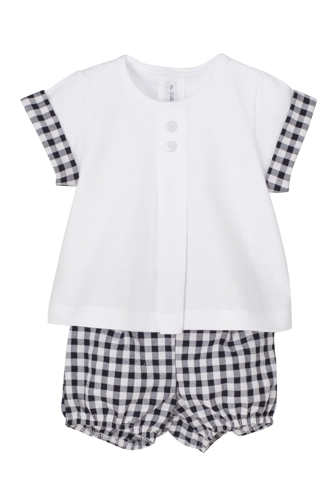 Calamaro "Isaac" White Top & Black Gingham Jam Pants | Millie and John