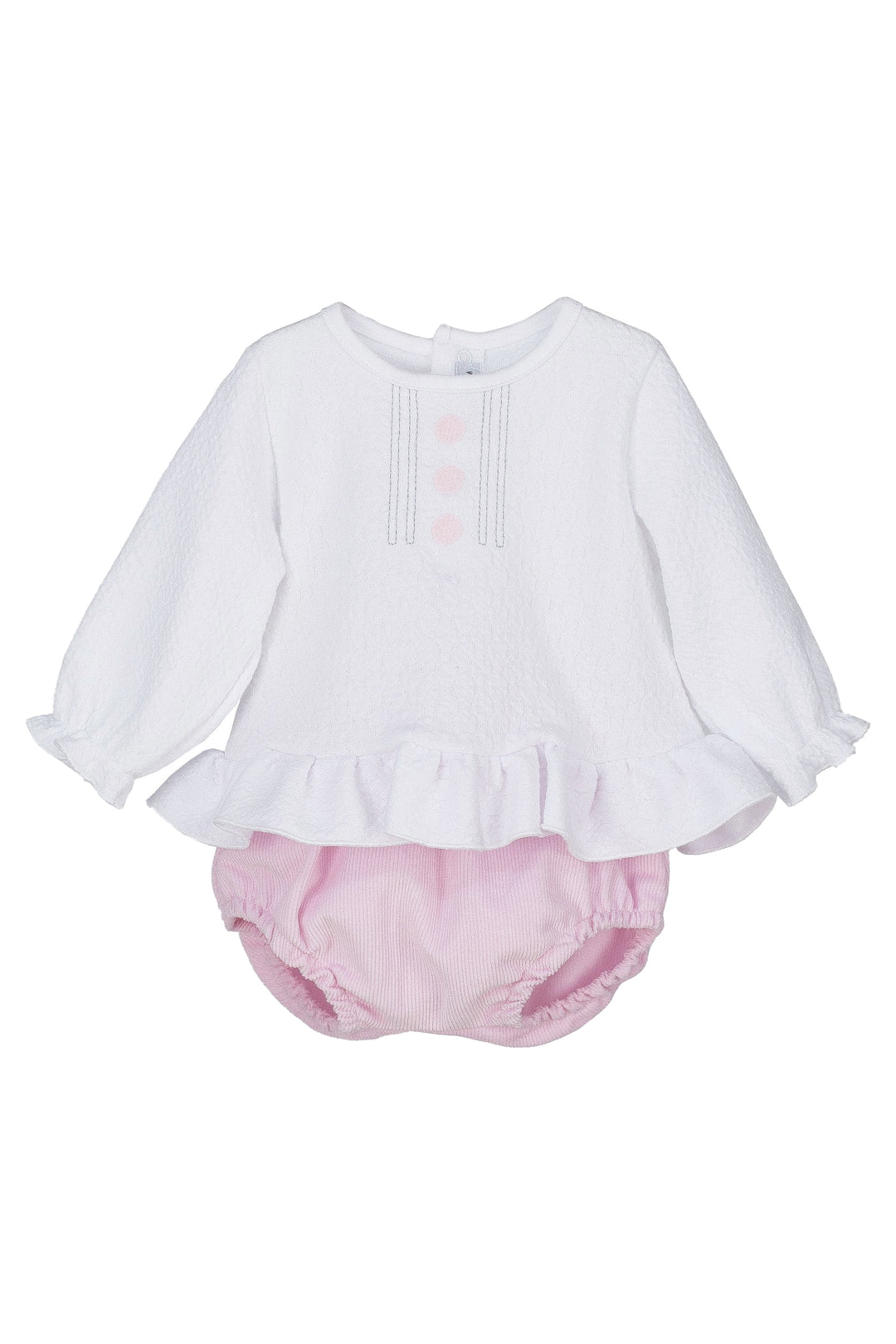 Calamaro "Faye" White Blouse & Pink Bloomers | Millie and John