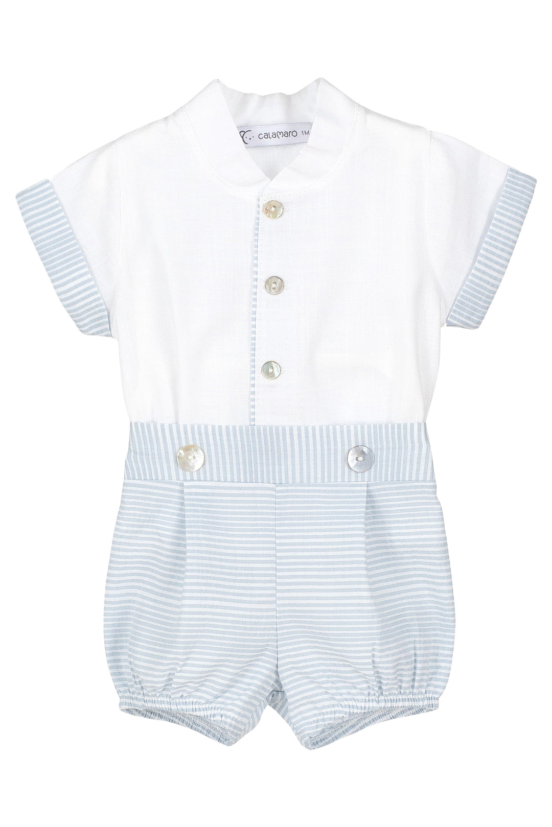 Calamaro Excellentt "Jace" Shirt & Blue Striped Jam Pants | Millie and John